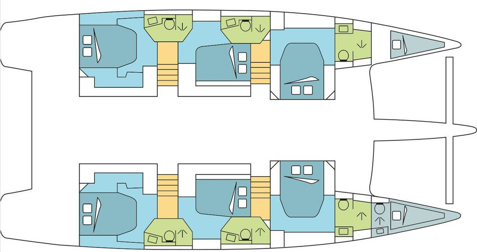 Layout for Dream Battowia, a 2020 Fountaine Pajot Ipanema 58