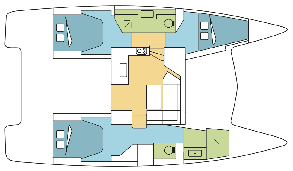 Layout for COWBOY CAT, a 2019 Fountaine Pajot Lucia 40