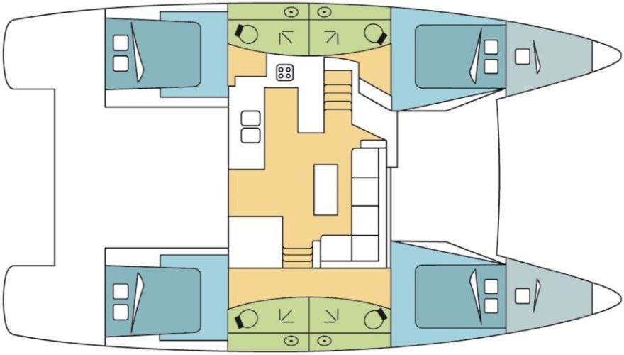 Layout for SKIPPYCAT, a 2022 Fountaine Pajot Elba 45