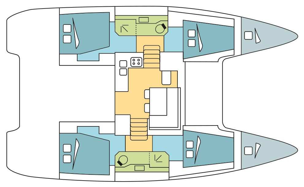 Layout for SOUTHERN CROSS, a 2022 Lagoon 40