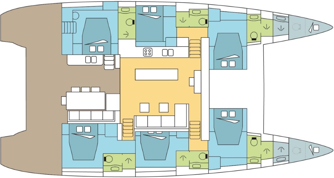 Layout for Dream Moorea, a 2019 Lagoon 620
