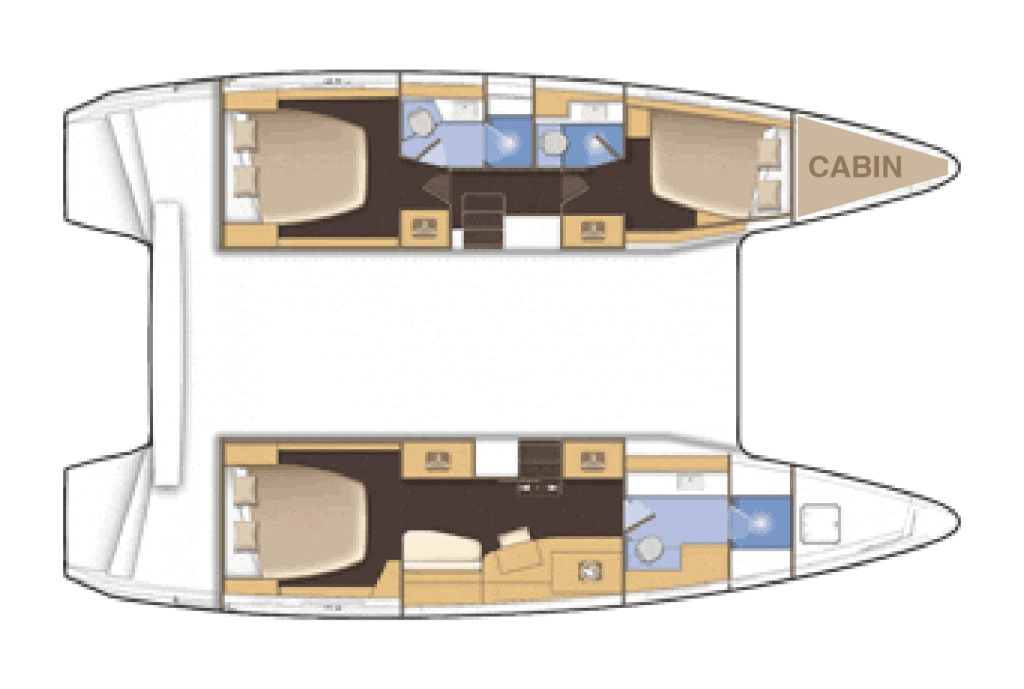 Layout for WANDERLUST, a 2023 Lagoon 42 OW