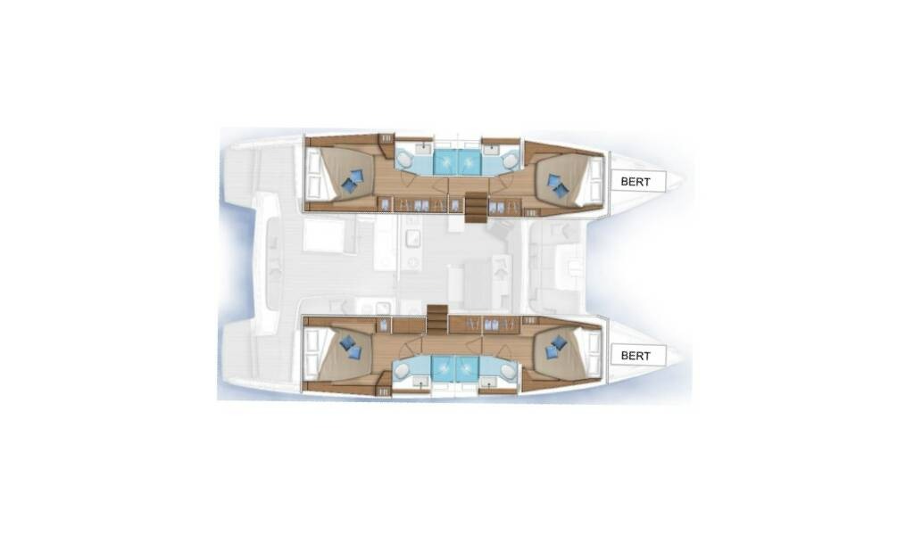 Layout for ROPE THE WIND, a 2023 Lagoon 46