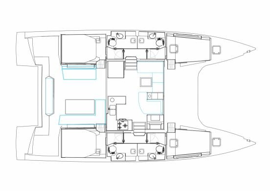 Layout for SEAS’D UP, a 2022 Nautitech 46 Fly