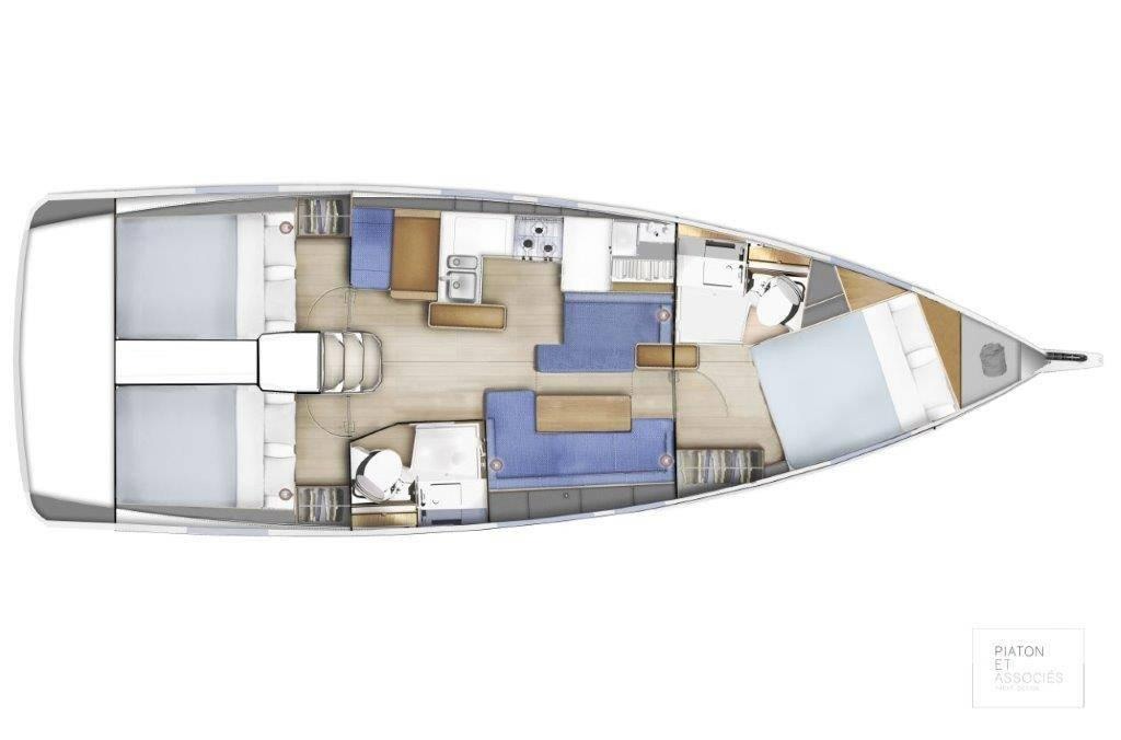 Layout for EASY SKANKING, a 2024 Sun Odyssey 410