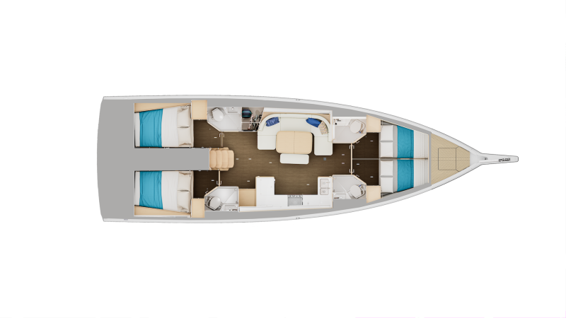 Layout for NN2, a 2027 Sun Odyssey 455