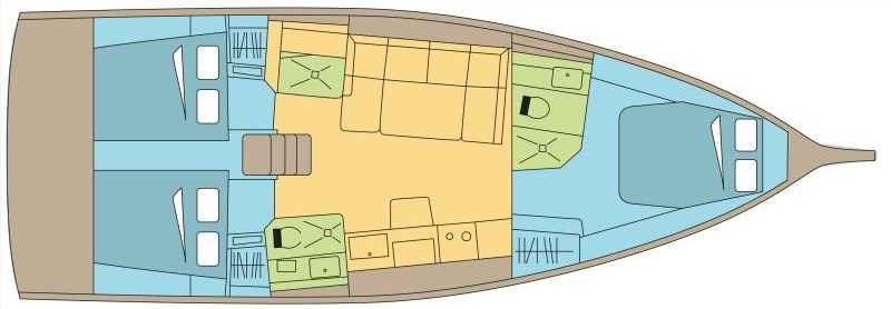 Layout for CURIOSITY, a 2024 Dufour 41