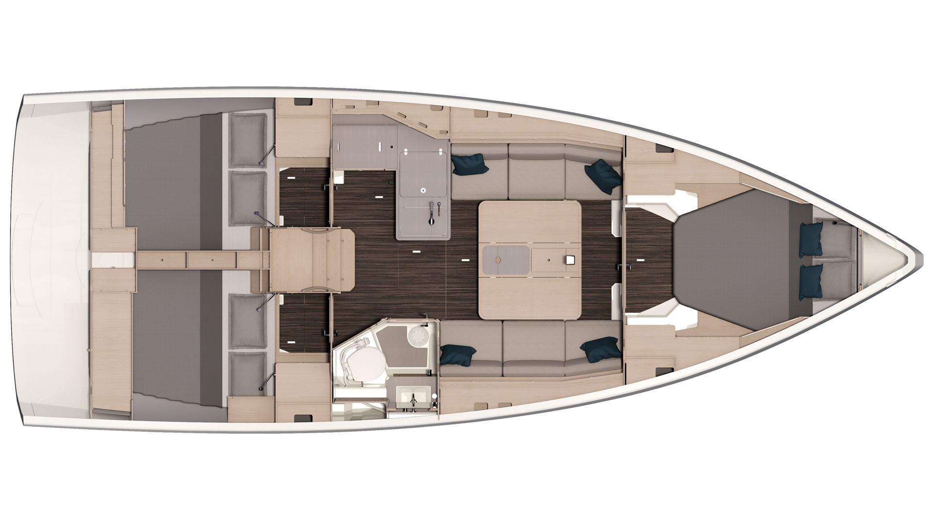 Layout for LA LINEA, a 2024 Dufour 37