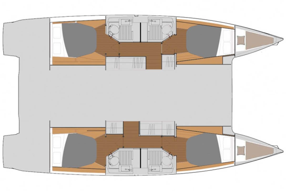 Layout for MICHELLE MA BELLE, a 2023 Fountaine Pajot Astrea 42 Quatuor