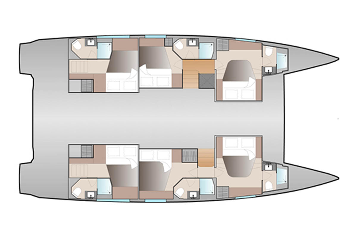 Layout for ENDLESS SUMMER, a 2022 Fountaine Pajot Aura 51