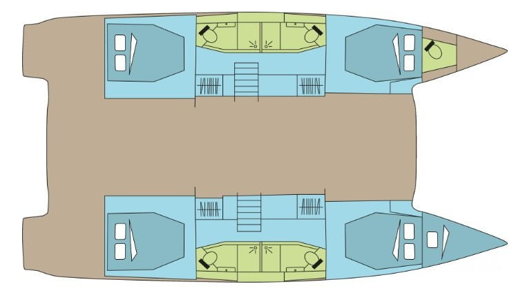 Layout for CERULEAN, a 2024 Fountaine Pajot Elba 45