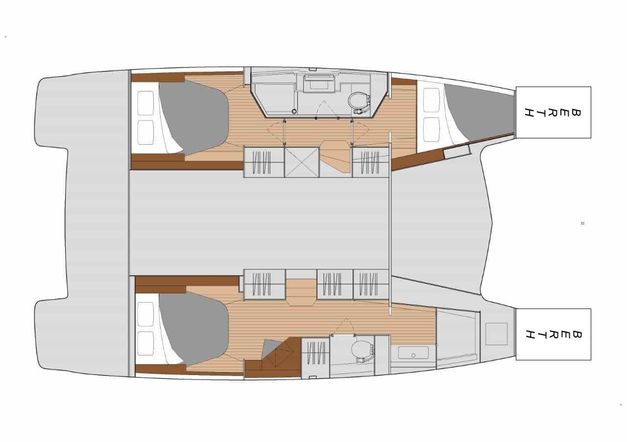 Layout for MONKEY PUPPY, a 2022 Fountaine Pajot Isla 40