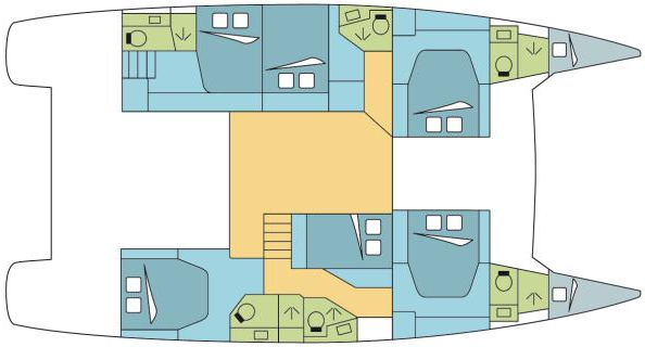Layout for WATERLOO, a 2019 Fountaine Pajot Saba 50