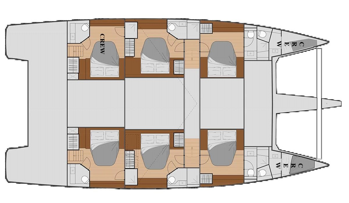 Layout for La Perle, a 2025 Fountaine Pajot Samana 59