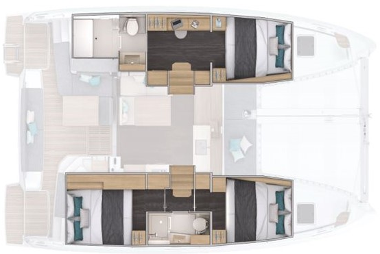 Layout for DSCHUBBA, a 2026 Lagoon 38