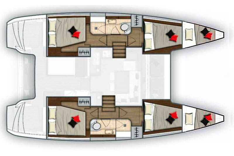 Layout for MANTA, a 2022 Lagoon 40