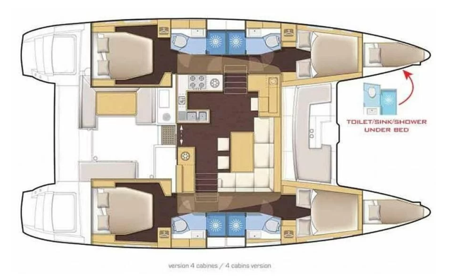 Layout for ENDLESS JOY, a 2024 Lagoon 46