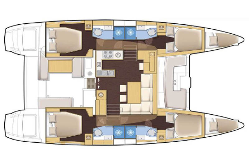 Layout for RIMTA, a 2019 Lagoon 450 F