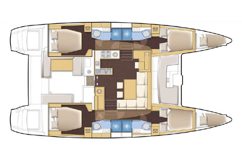 Layout for TRAMONTANE, a 2019 Lagoon 450 F