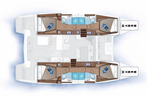 Layout for GENIE, a 2020 Lagoon 46