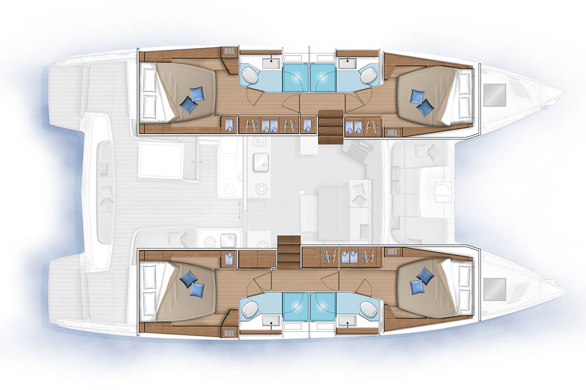 Layout for KNOT WORKING, a 2024 Lagoon 46