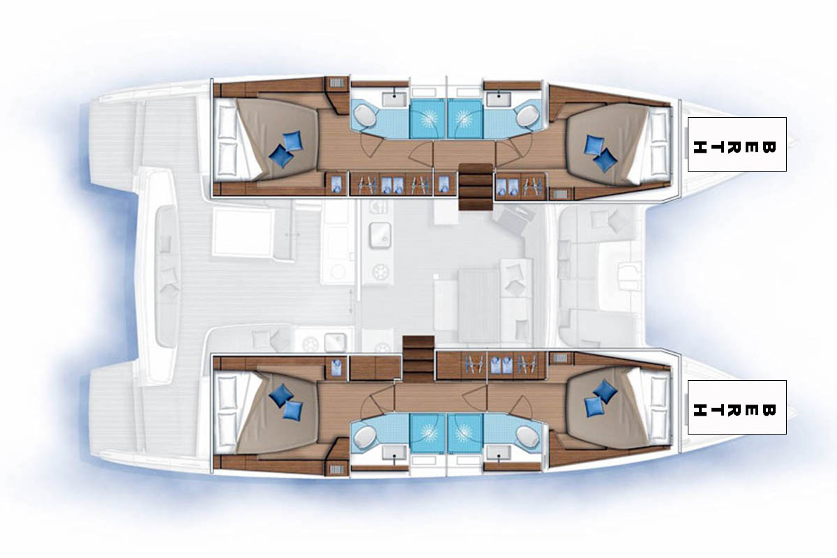 Layout for LA BADINE, a 2022 Lagoon 46