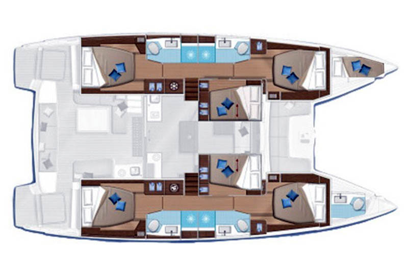 Layout for VI LA UT, a 2019 Lagoon 50