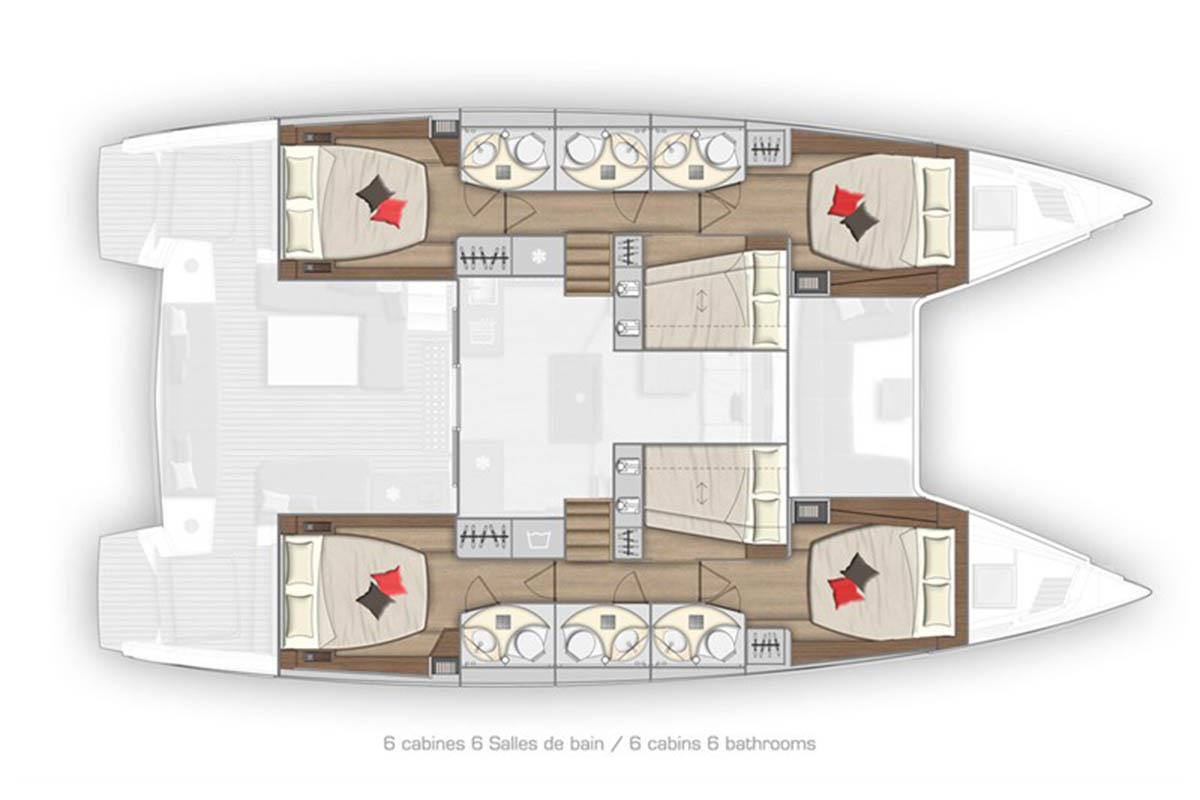 Layout for SKYE, a 2023 Lagoon 50