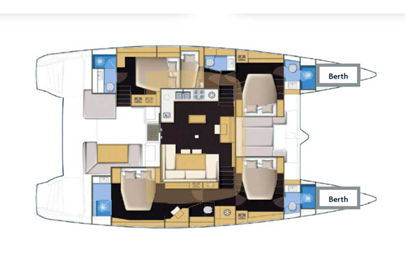 Layout for HAPPY OURS, a 2022 Lagoon 52 F