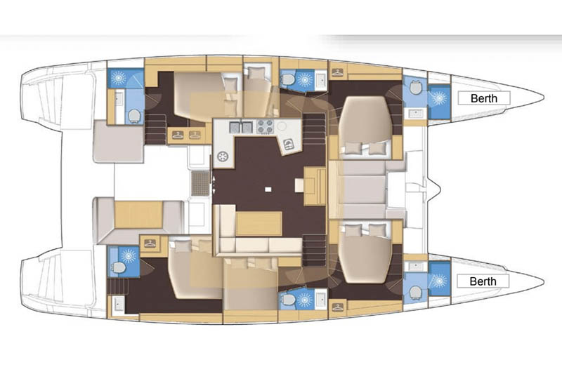Layout for AMANDA, a 2019 Lagoon 52 F