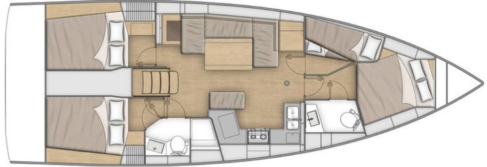 Layout for ENJOY, a 2022 Oceanis 40.1