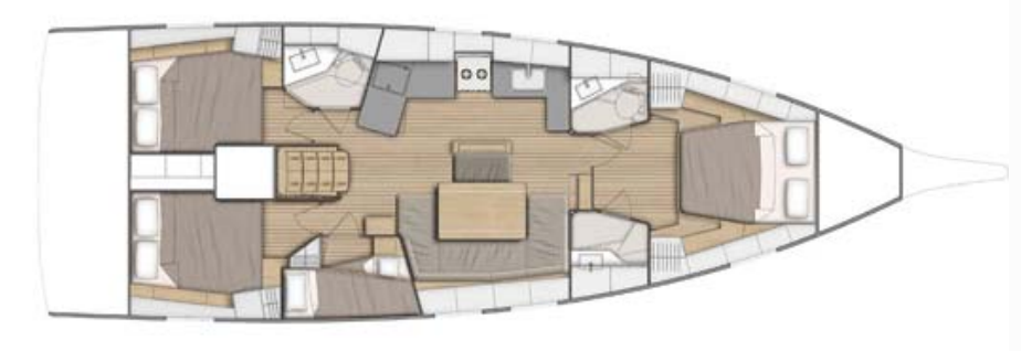 Layout for CADENCE, a 2024 Oceanis 46.1