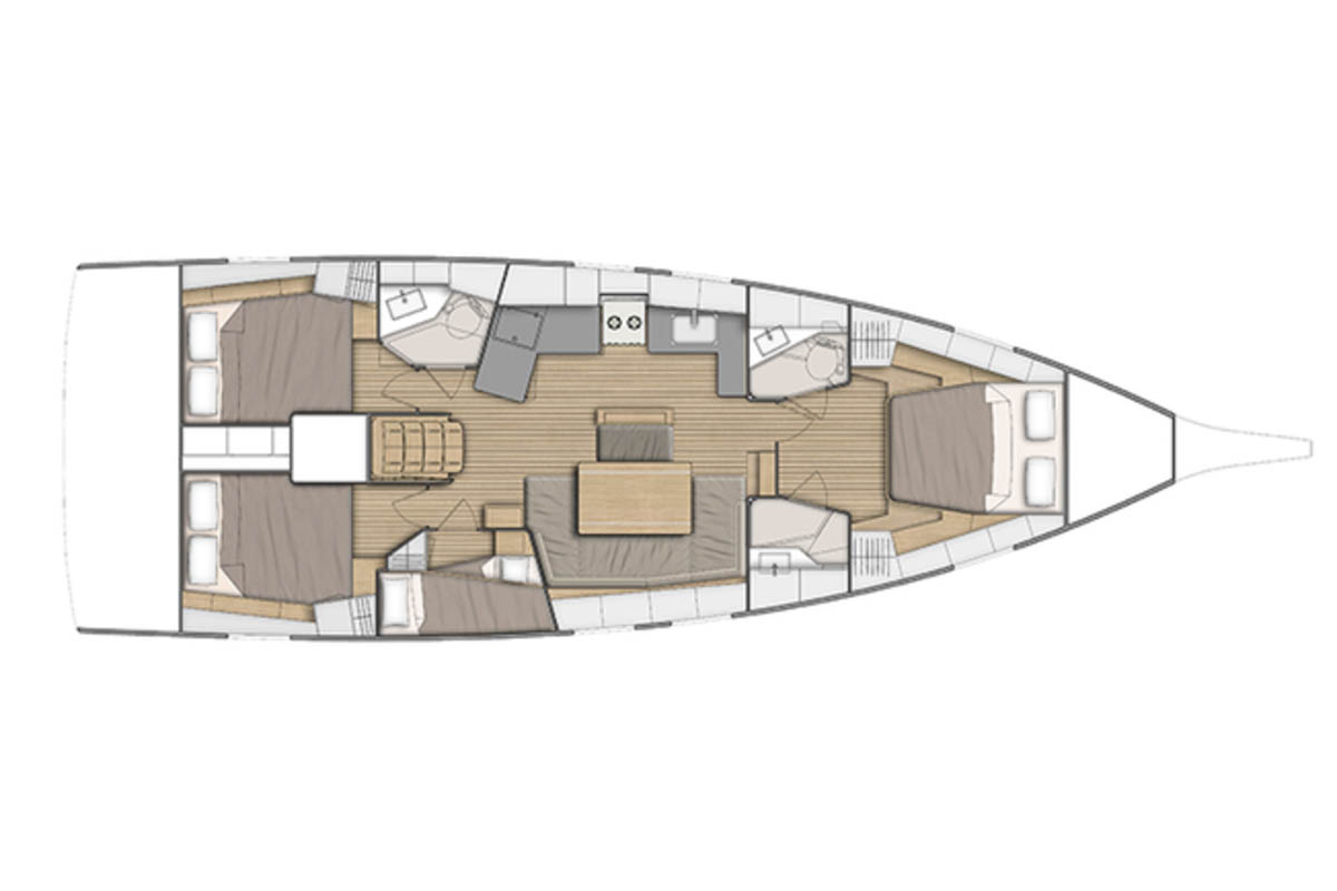 Layout for SINE CURA III 3136, a 2022 Oceanis 46.1