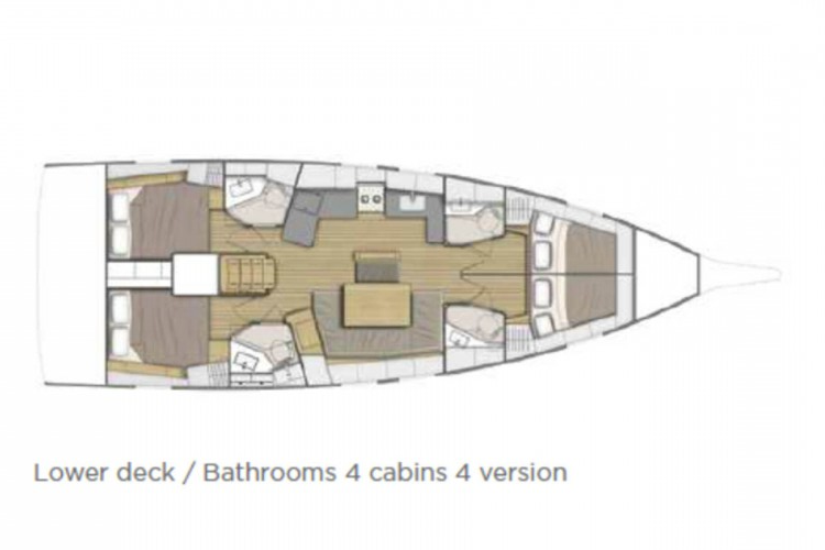 Layout for EAUX DE VIE, a 2019 Oceanis 46.1