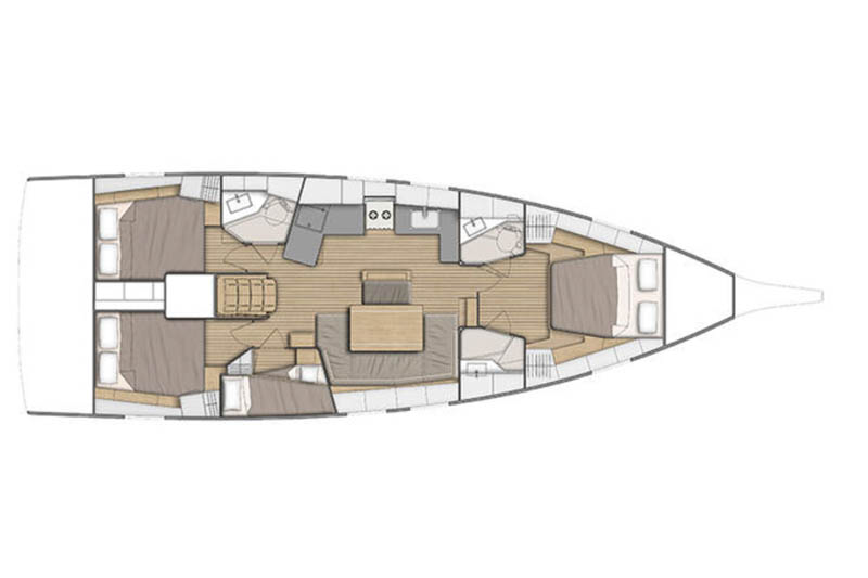 Layout for NEW LIFE, a 2023 Oceanis 46.1