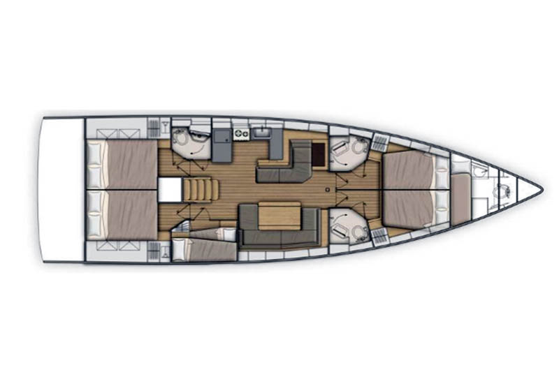 Layout for AMALLO, a 2020 Oceanis 51.1
