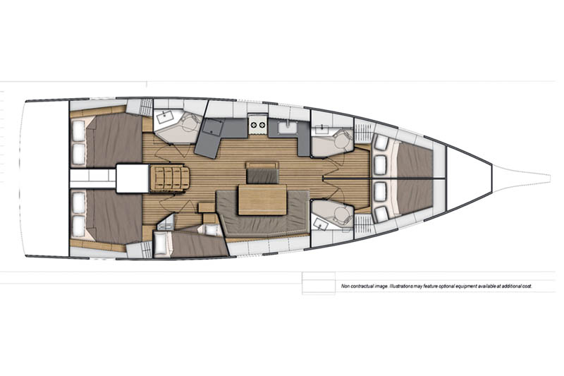 Layout for LOCO AMOR, a 2019 Oceanis 46.1