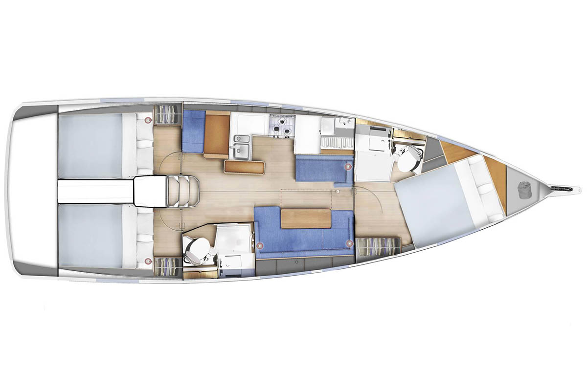 Layout for HYGGE, a 2024 Sun Odyssey 410