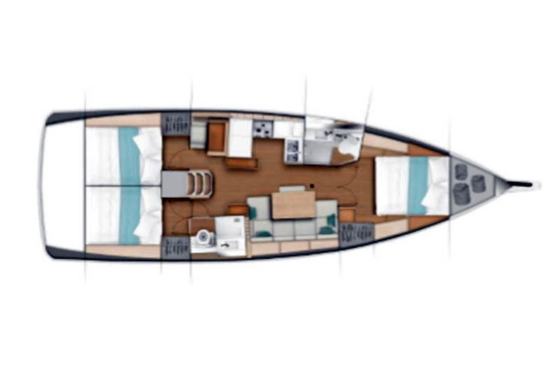 Layout for MODESTY, a 2019 Sun Odyssey 440