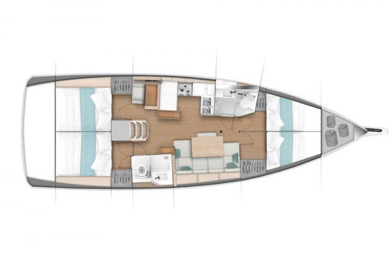 Layout for SPRINGBANK, a 2019 Sun Odyssey 440
