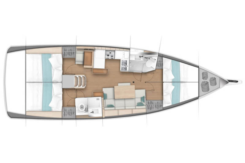 Layout for CAPELLA, a 2018 Sun Odyssey 440