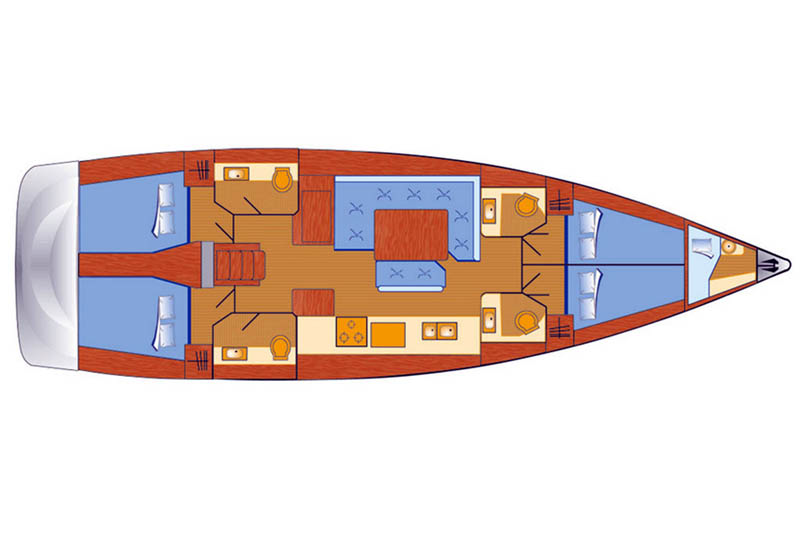 Layout for BELLE EPOQUE, a 2017 Sun Odyssey 519