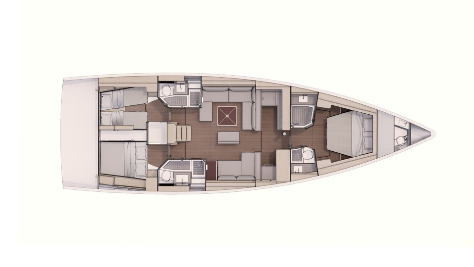 Layout for CHOLITA, a 2022 Dufour 530