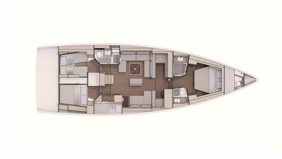 Layout for PURA VIDA, a 2022 Dufour 530