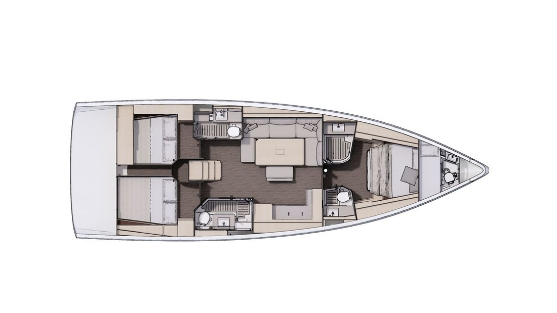 Layout for DISCOVERY, a 2024 Dufour 470