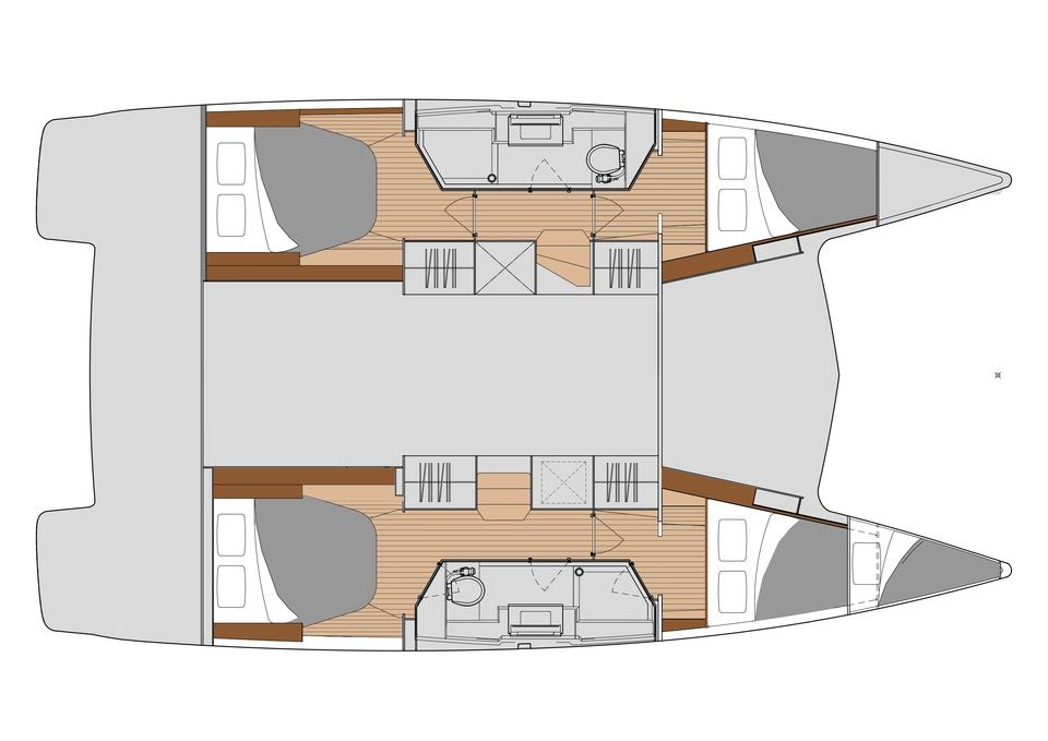 Layout for DÉJÀ VU, a 2022 Fountaine Pajot Isla 40