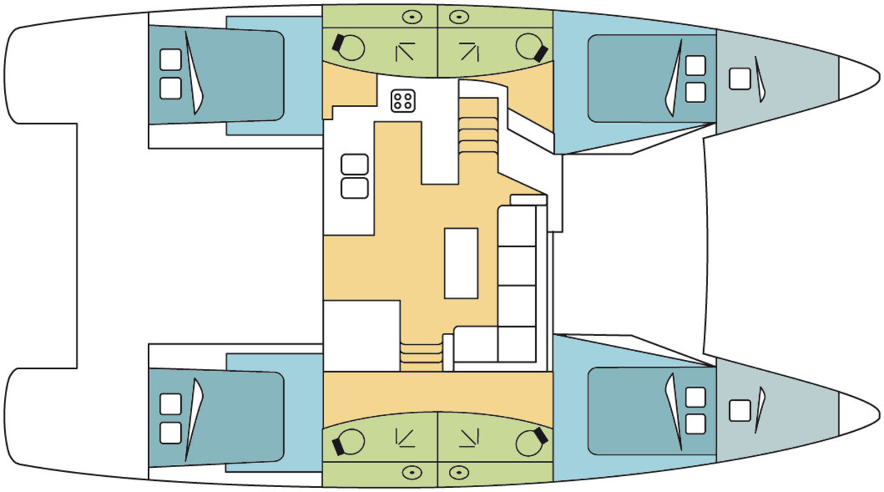 Layout for TWO PHISH, a 2023 Fountaine Pajot Elba 45