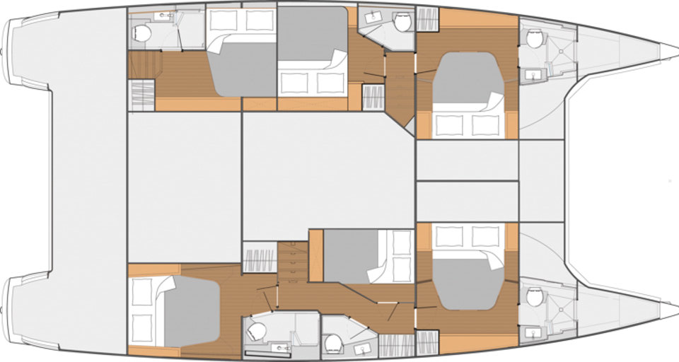 Layout for SERENATA, a 2020 Fountaine Pajot Saba 50