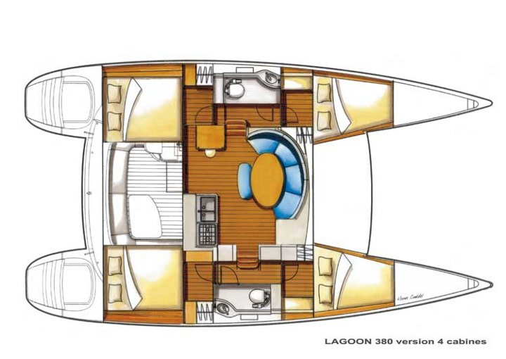 Layout for MR T, a 2019 Lagoon 380