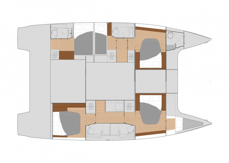 Layout for BAREFOOT OASIS, a 2020 Fountaine Pajot Saona 47 Quintet